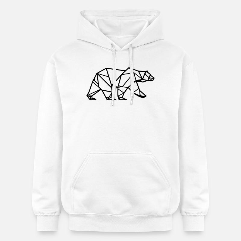 Icône polygonale de l’ours polaire - Sweat à capuche Softstyle® Gildan Unisexe - blanc