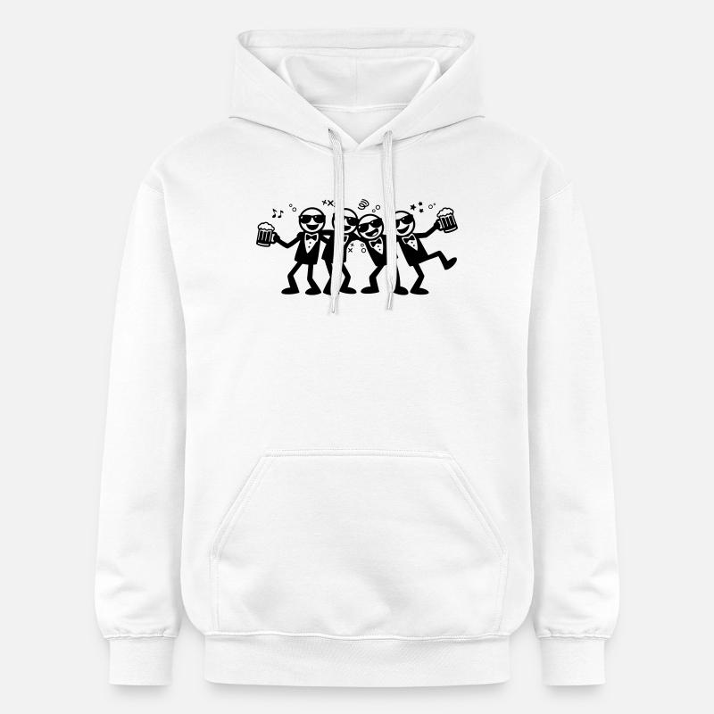 Bière du groupe d’amis du marié - Sweat à capuche Softstyle® Gildan Unisexe - blanc
