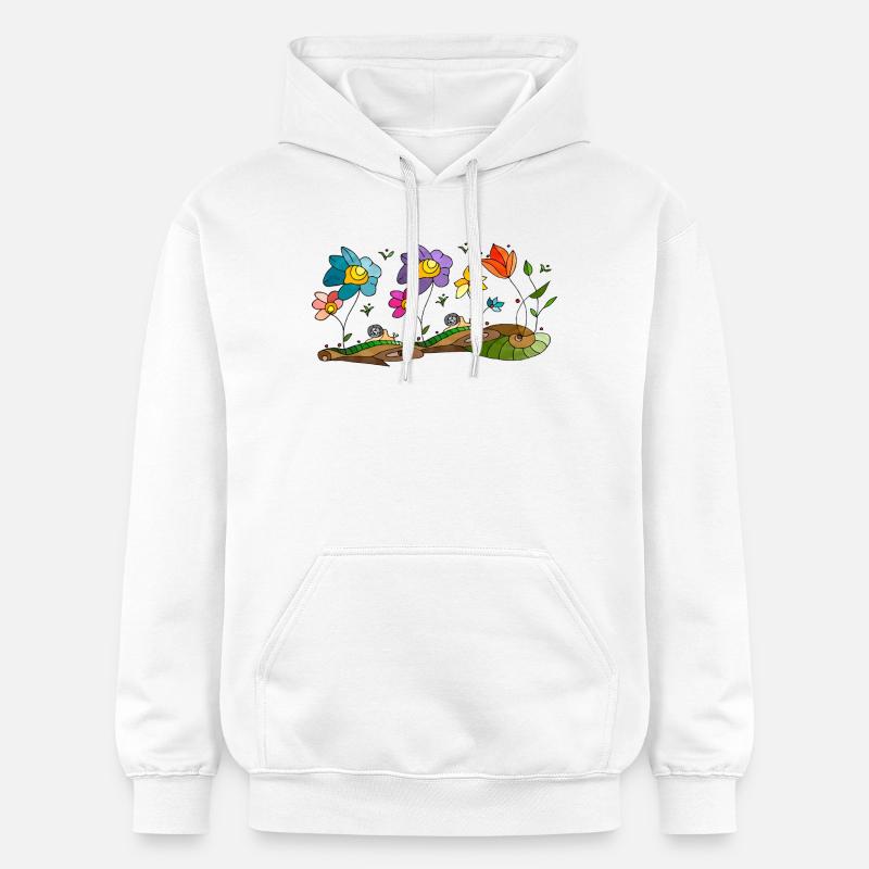 Fleur - Sweat à capuche Softstyle® Gildan Unisexe - blanc