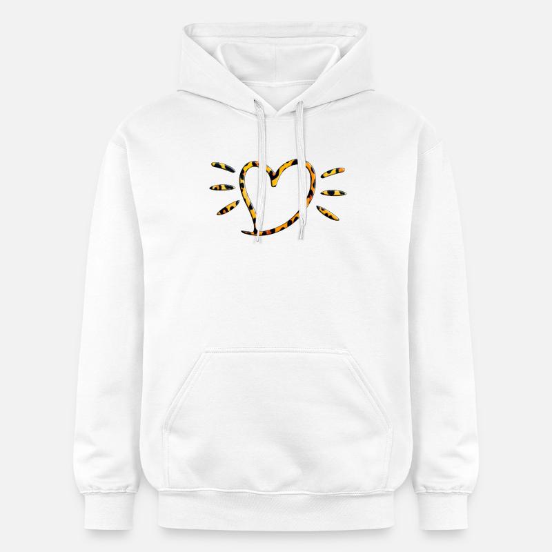 Rayons du cœur léopard - Sweat à capuche Softstyle® Gildan Unisexe - blanc