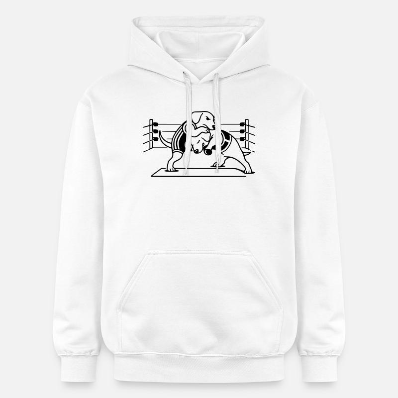 Chien de lutte - Sweat à capuche Softstyle® Gildan Unisexe - blanc
