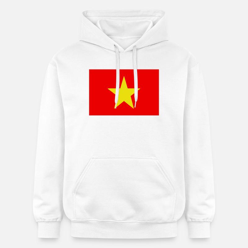 Drapeau vietnamien rouge avec étoile jaune - Sweat à capuche Softstyle® Gildan Unisexe - blanc