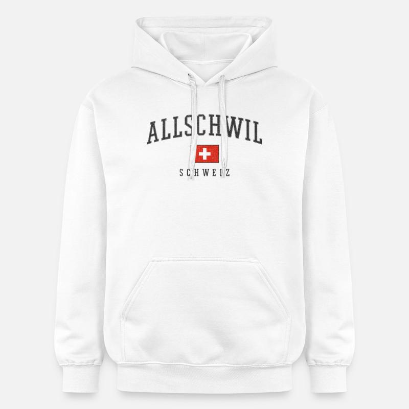 Logo Allschwil drapeau suisse - Sweat à capuche Softstyle® Gildan Unisexe - blanc
