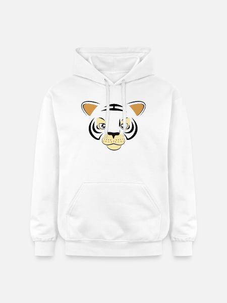 Cool Tiger Face Graphic Big Cat Wildlife Art - Gildan uniseks Softstyle® Midweight hoodie - wit