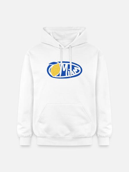 Lemon Yum Blue Retro Oval Logo - Gildan Unisex Softstyle® Midweight Hoodie - white