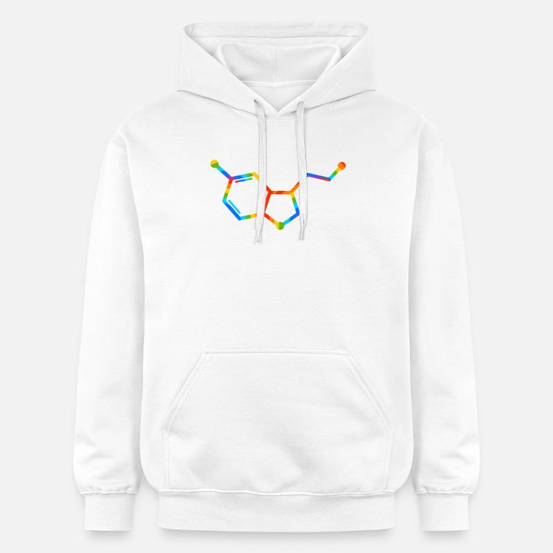 Rainbow Molecule Geometry - seratonin - Gildan Unisex Softstyle® Midweight Hoodie - white