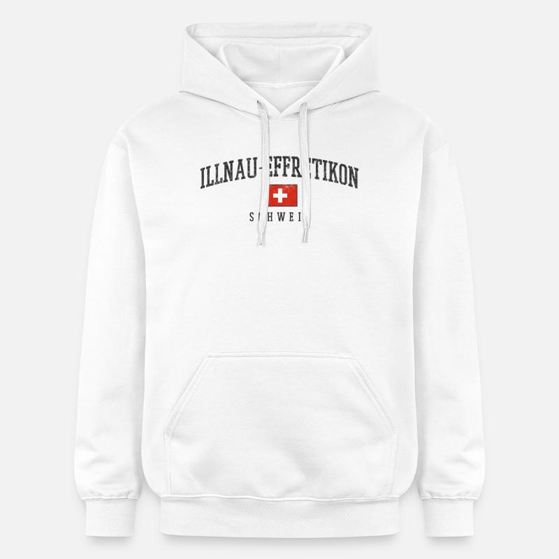 Emblème du drapeau suisse Illnau-Effretikon - Sweat à capuche Softstyle® Gildan Unisexe - blanc