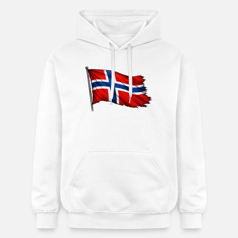Drapeau de la Norvège - Sweat à capuche Softstyle® Gildan Unisexe - blanc