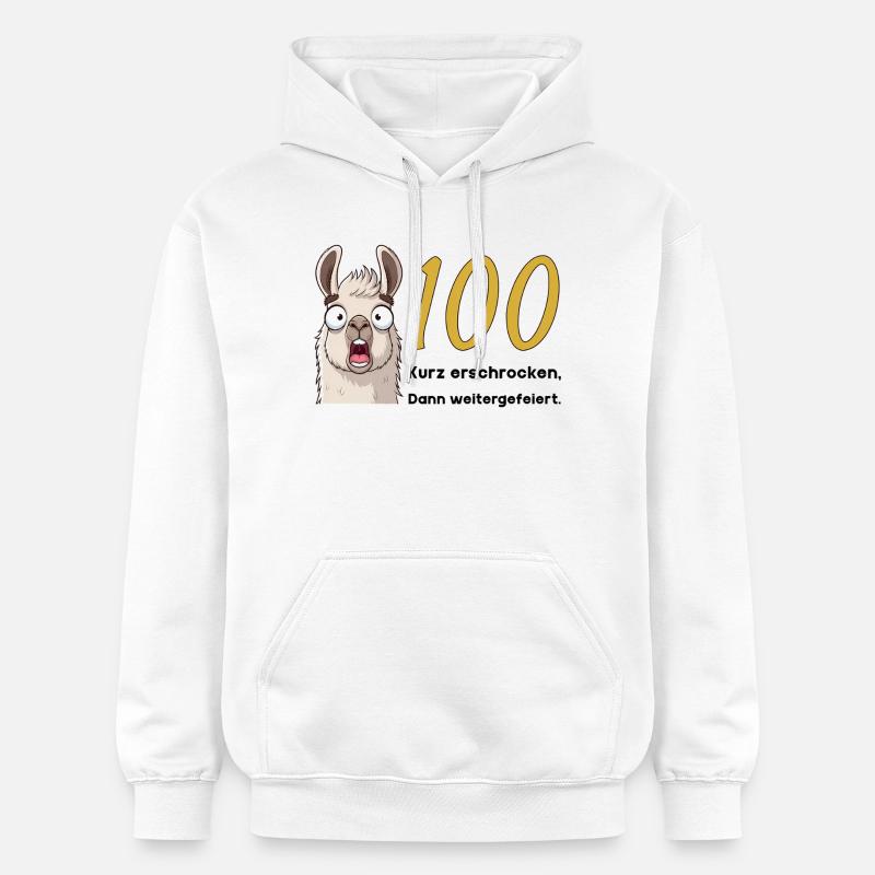 100e anniversaire – brièvement effrayé, puis célébré - Sweat à capuche Softstyle® Gildan Unisexe - blanc