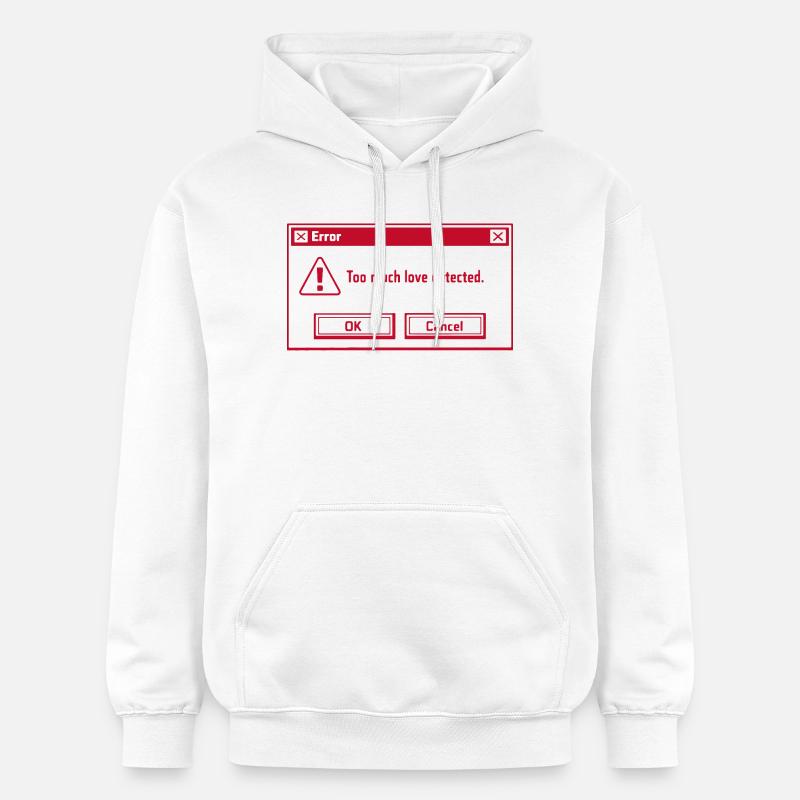 Trop d’amour détecté - Saint-Valentin - Nerd - Sweat à capuche Softstyle® Gildan Unisexe - blanc