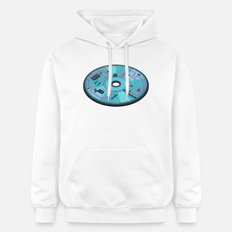 Digitale Zukunft Computer 90er Retro Design - Gildan Unisex Softstyle® Midweight Hoodie - Weiß