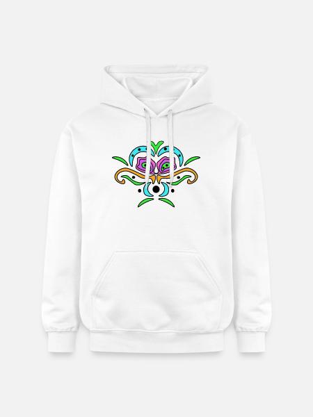 Farb-Mandala Maske - Gildan Unisex Softstyle® Midweight Hoodie - Weiß