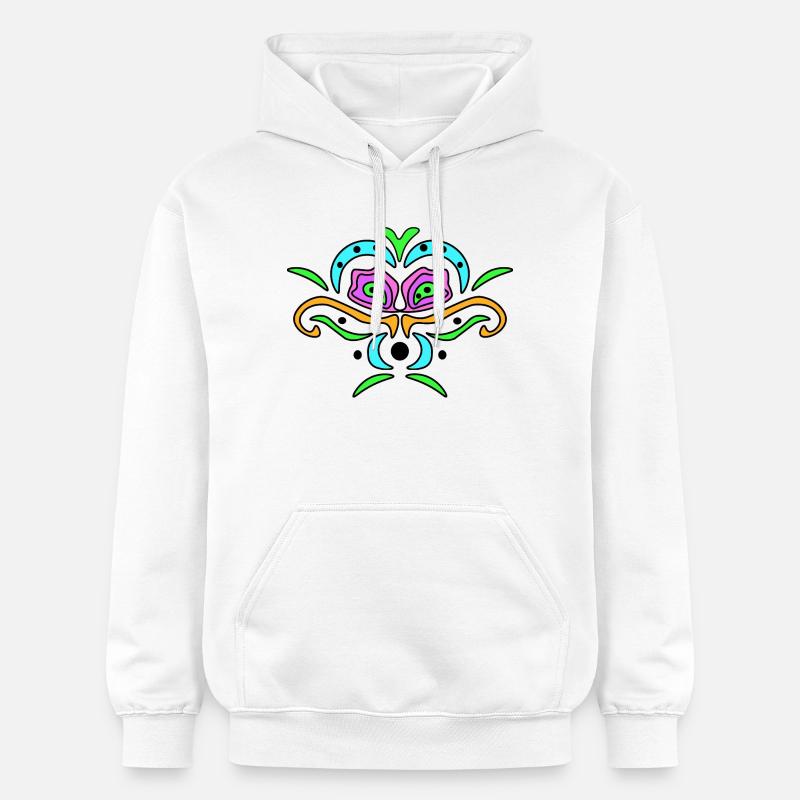 Masque Mandala en couleur - Sweat à capuche Softstyle® Gildan Unisexe - blanc