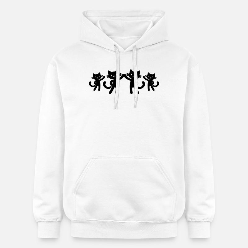 Équipe des chats - Sweat à capuche Softstyle® Gildan Unisexe - blanc