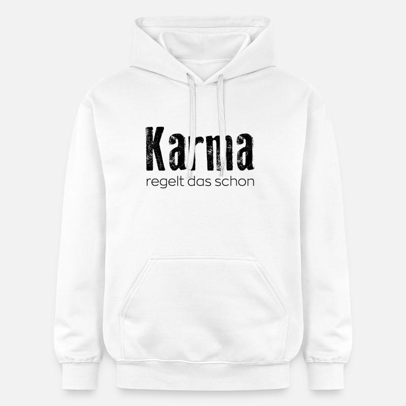 Le karma s’en occupera - Sweat à capuche Softstyle® Gildan Unisexe - blanc