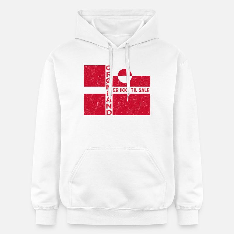 Emblème du Groenland Non à vendre - Sweat à capuche Softstyle® Gildan Unisexe - blanc