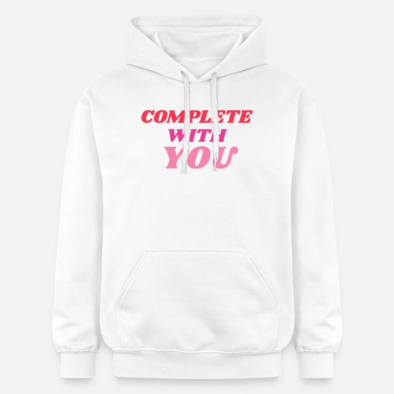 Déclaration romantique complète avec vous - Sweat à capuche Softstyle® Gildan Unisexe - blanc