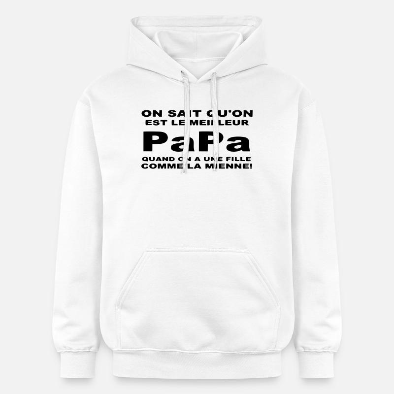 Meilleur papa - Sweat à capuche Softstyle® Gildan Unisexe - blanc