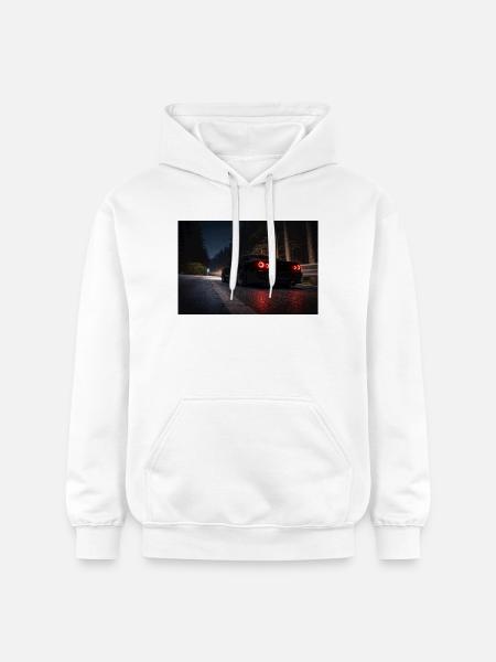 Nachtsportwagen auf der Straße - Gildan Unisex Softstyle® Midweight Hoodie - Weiß