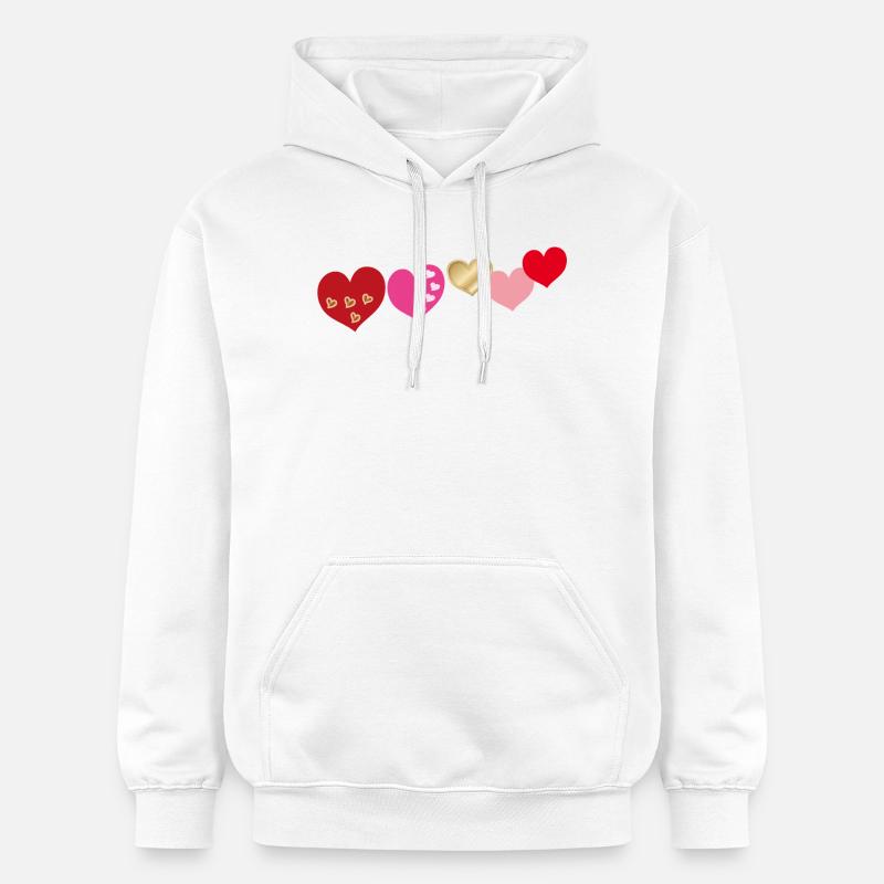 Cœurs - Sweat à capuche Softstyle® Gildan Unisexe - blanc