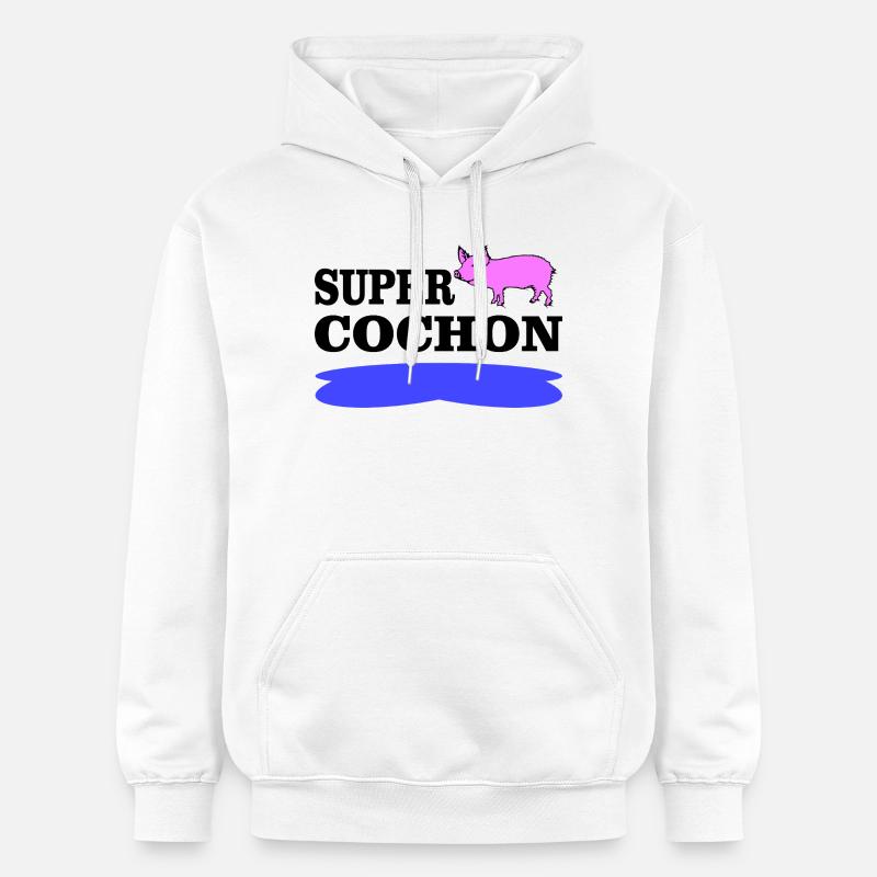 SUPER COCHON - Sweat à capuche Softstyle® Gildan Unisexe - blanc