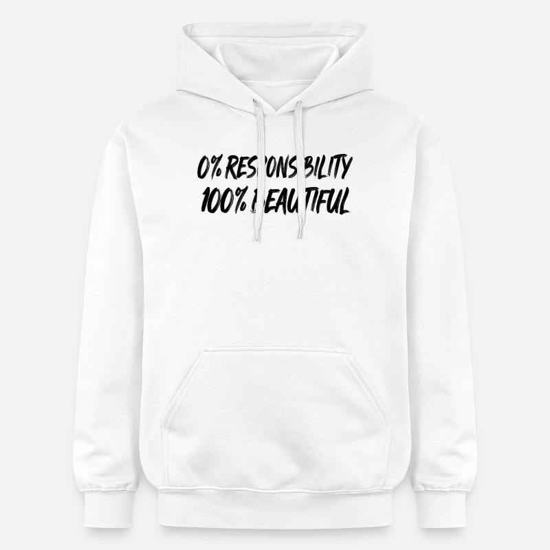 0 % de responsabilité, 100 % de beauté - Sweat à capuche Softstyle® Gildan Unisexe - blanc