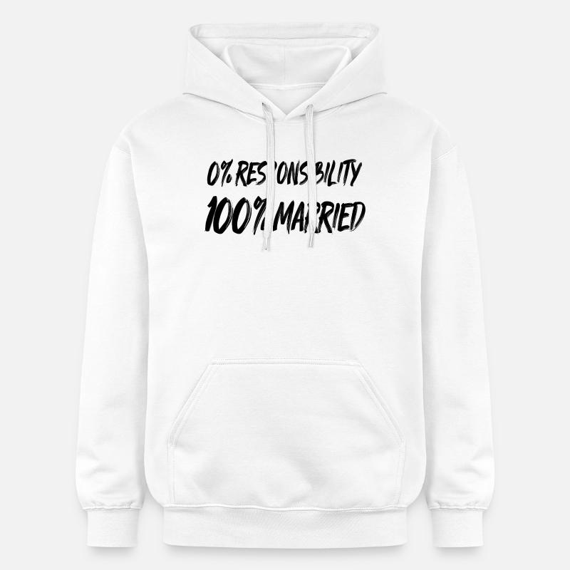 0 % de responsabilité, 100 % marié - Sweat à capuche Softstyle® Gildan Unisexe - blanc