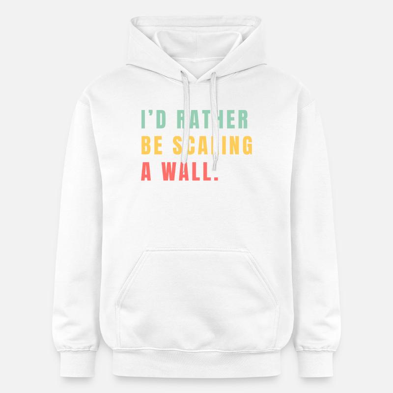 Je préférerais escalader un mur - Sweat à capuche Softstyle® Gildan Unisexe - blanc