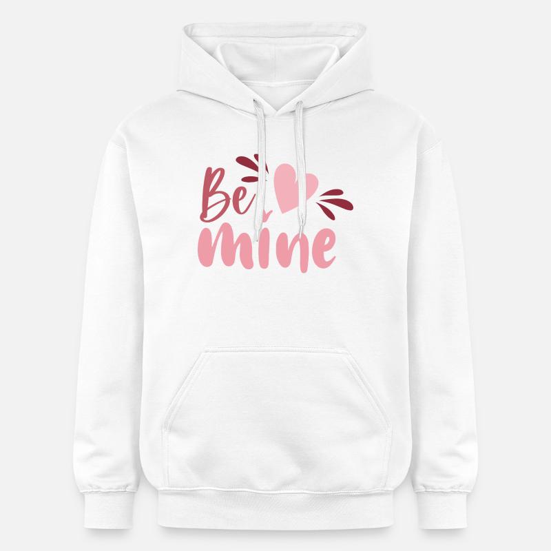 Be Mine Heart Script - Sweat à capuche Softstyle® Gildan Unisexe - blanc