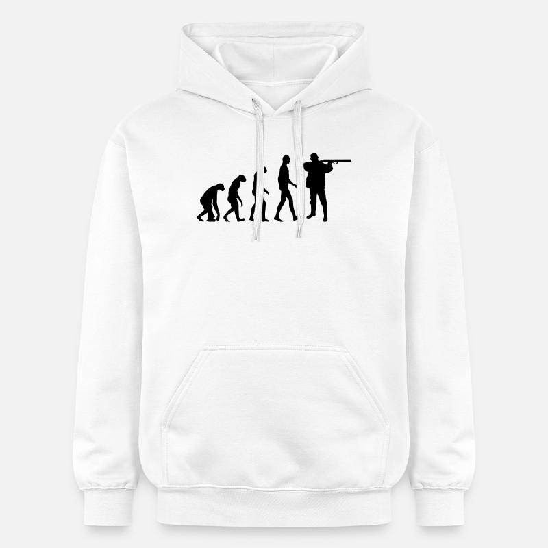 Évolution chasseur - chasse - Sweat à capuche Softstyle® Gildan Unisexe - blanc