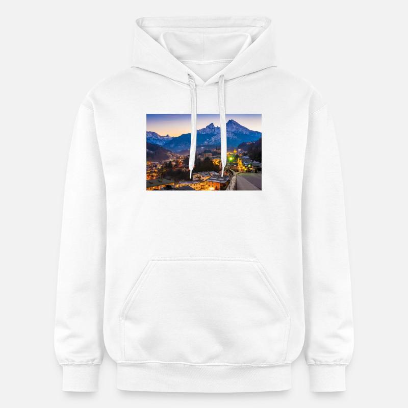 Berchtesgaden avec Watzmann - Sweat à capuche Softstyle® Gildan Unisexe - blanc