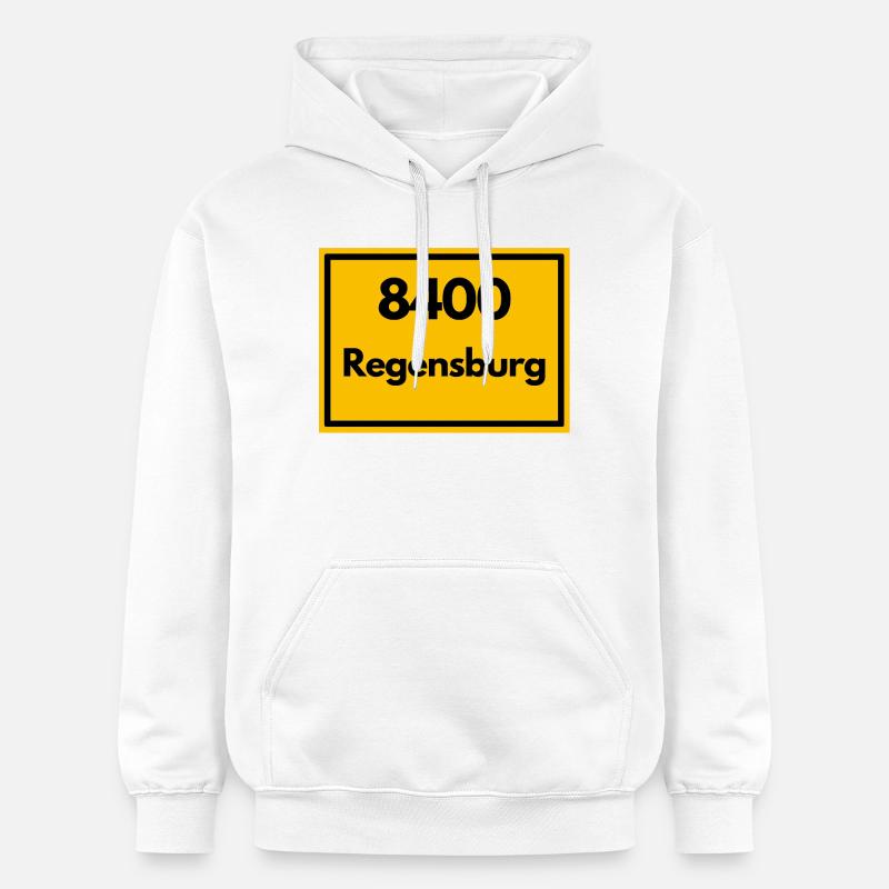 ANCIEN CODE POSTAL RÉTRO 8400 REGENSBURG - Sweat à capuche Softstyle® Gildan Unisexe - blanc