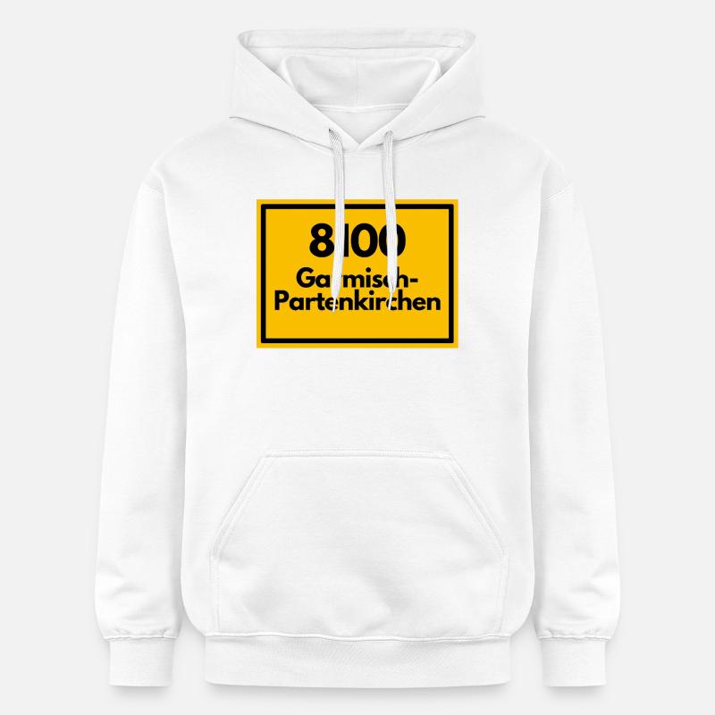 OLD POSTCODE POSTCODE 8100 GARMISCH-PARTENKIRCHEN - Gildan Unisex Softstyle® Midweight Hoodie - white