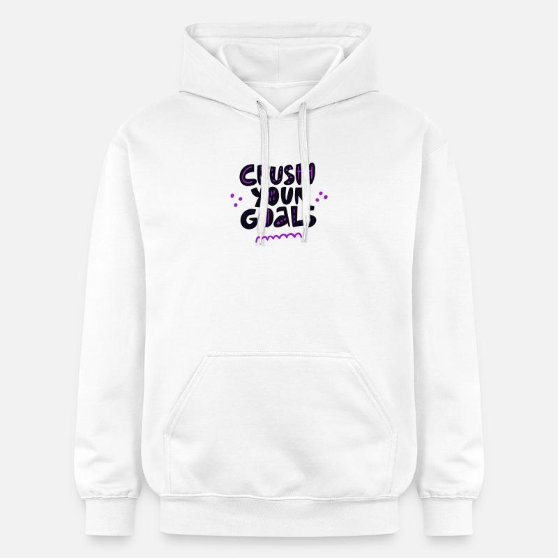 Écrasez vos objectifs : Violet Pulse - Sweat à capuche Softstyle® Gildan Unisexe - blanc