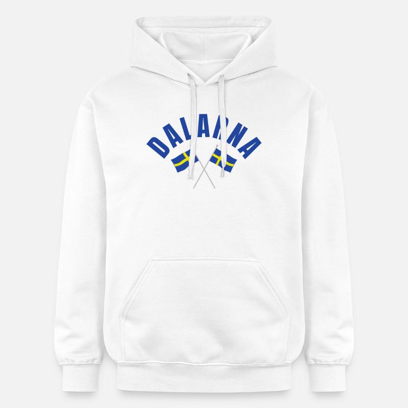 Drapeaux de Dalarna, Suède - Sweat à capuche Softstyle® Gildan Unisexe - blanc