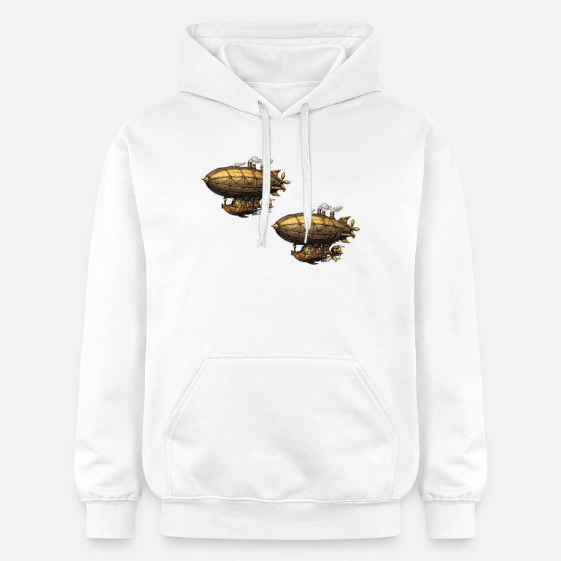 Steampunk-ilmalaivat Zeppelin - Gildan Unisex Softstyle® Midweight huppari - valkoinen