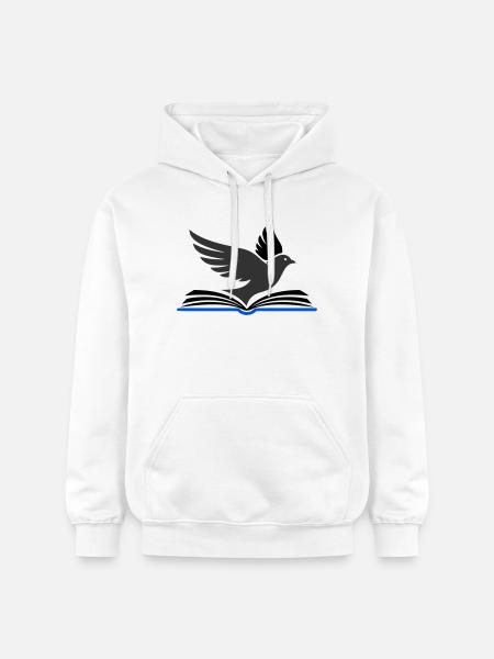 Bird flies out of book - Gildan Unisex Softstyle® Midweight Hoodie - white