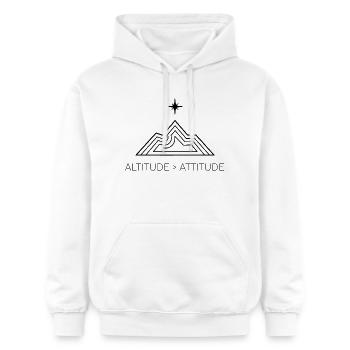 Höhe > Lage - Gildan Unisex Softstyle® Midweight Hoodie - Weiß - Vorne - Liana (172cm) & Jaron (178cm)
