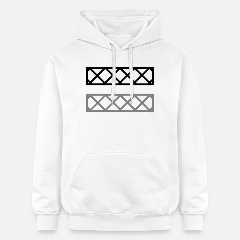 Fence Grid Pattern Frame - Gildan Unisex Softstyle® Midweight Hoodie - white