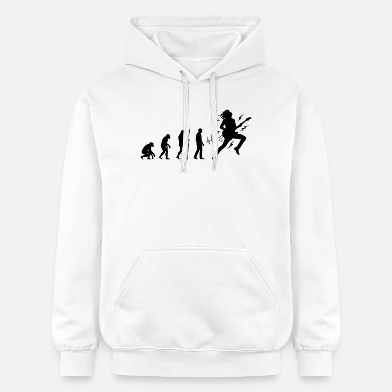 Évolution vers guitariste et musicien rock - Sweat à capuche Softstyle® Gildan Unisexe - blanc