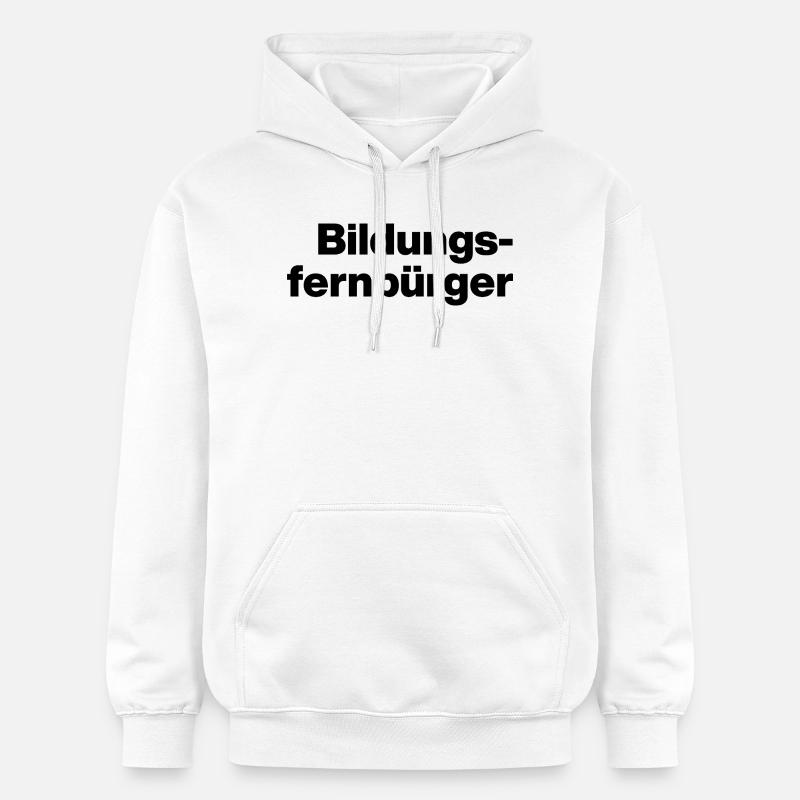 BILDUNGSFERNBÜRGER. DES GENS STUPIDES, SARCASME - Sweat à capuche Softstyle® Gildan Unisexe - blanc