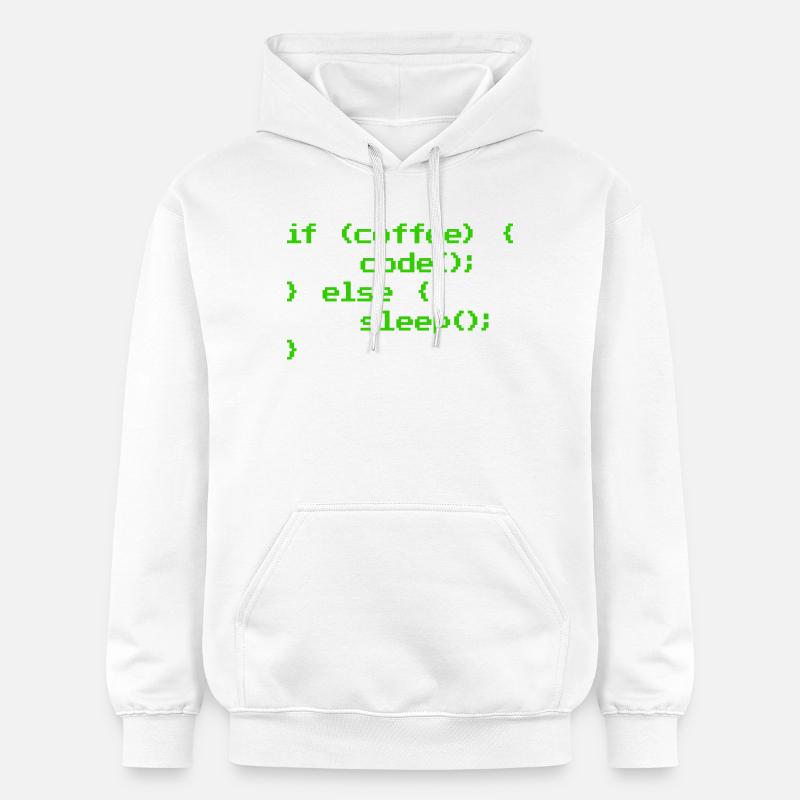 Ingen kaffe Ingen kodprogrammerare Datavetare - Gildan luvtröja unisex Softstyle® Midweight - vit