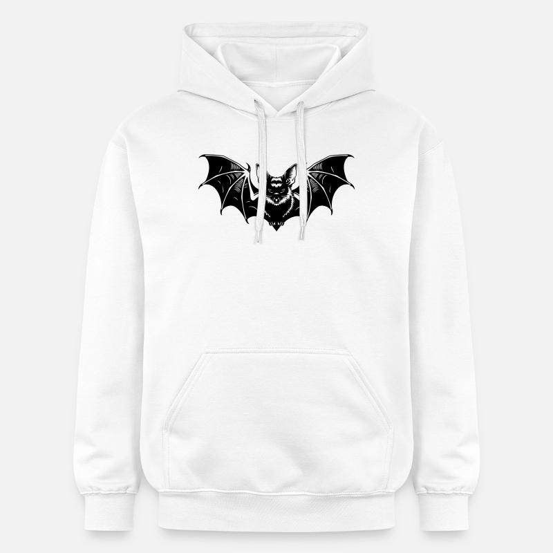 Bat Gothic Illustration - Sweat à capuche Softstyle® Gildan Unisexe - blanc