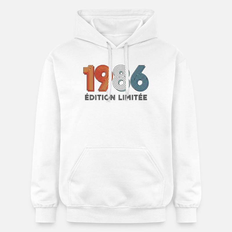 1986 Édition Limitée 40 Ans Anniversaire - Sweat à capuche Softstyle® Gildan Unisexe - blanc