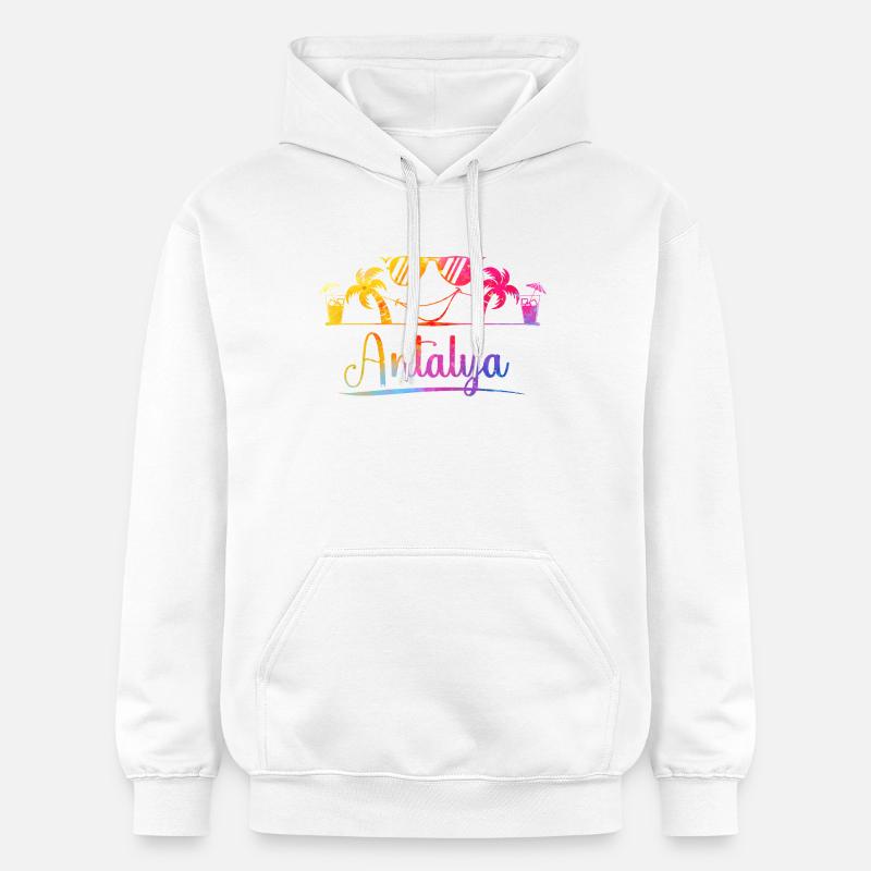 Plage d’Antalya Soleil - Sweat à capuche Softstyle® Gildan Unisexe - blanc