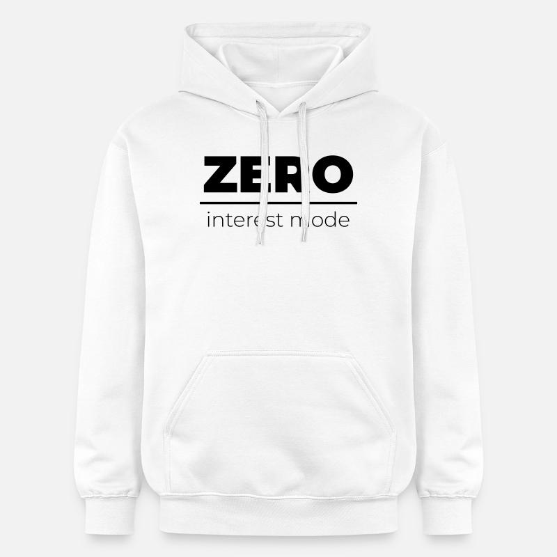 Zero Interest Mode | Minimal Statement - Gildan Unisex Softstyle® Midweight Hoodie - white
