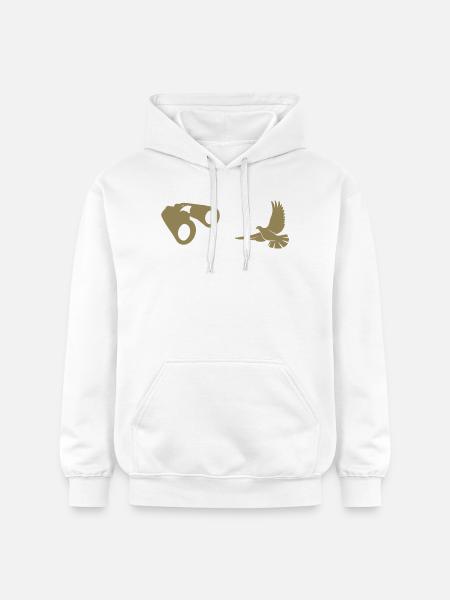 Minimalist Bird Watching Silhouette - Gildan Unisex Softstyle® Midweight Hoodie - white
