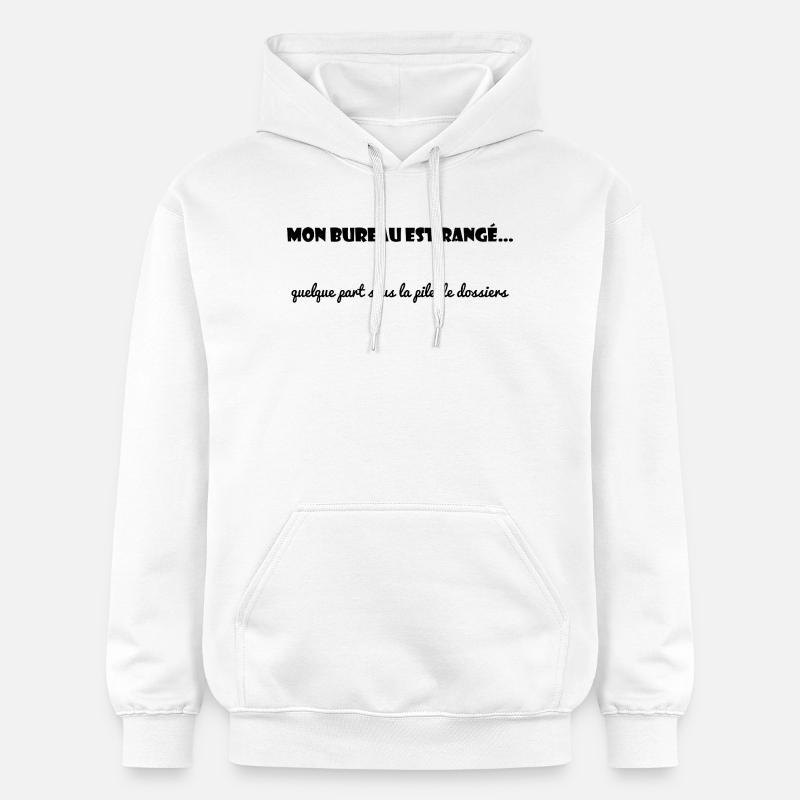 TRAVAIL. BUREAU. COLLEGUE. COPAIN. MESSAGE - Sweat à capuche Softstyle® Gildan Unisexe - blanc