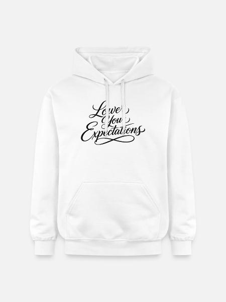 Sarcasm – Lower Your Expectations – Funny Woman - Gildan Unisex Softstyle® Midweight Hoodie - white