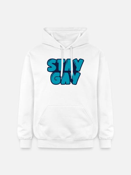 Reste gay - Sweat à capuche Softstyle® Gildan Unisexe - blanc